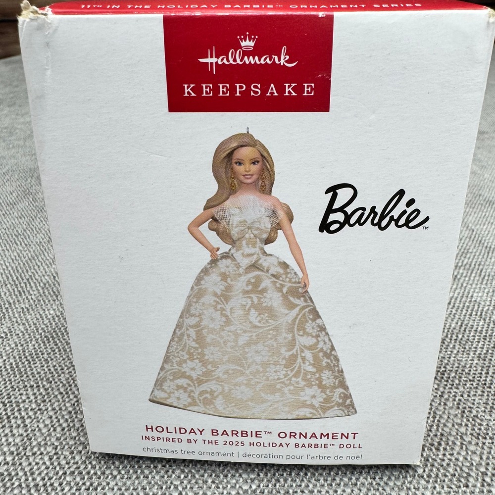 Hallmark Keepsake 2025 Holiday Barbie Ornament 11th Series Gold Gown QXR8712